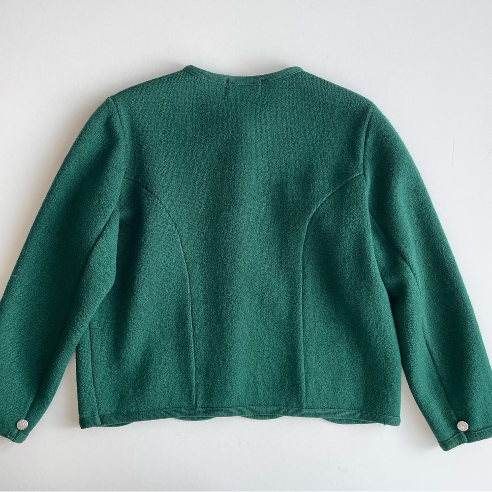 Vintage Moffat Woollens Wool Sweater Jacket/ Blazer in Forest Green - Picture 2 of 8